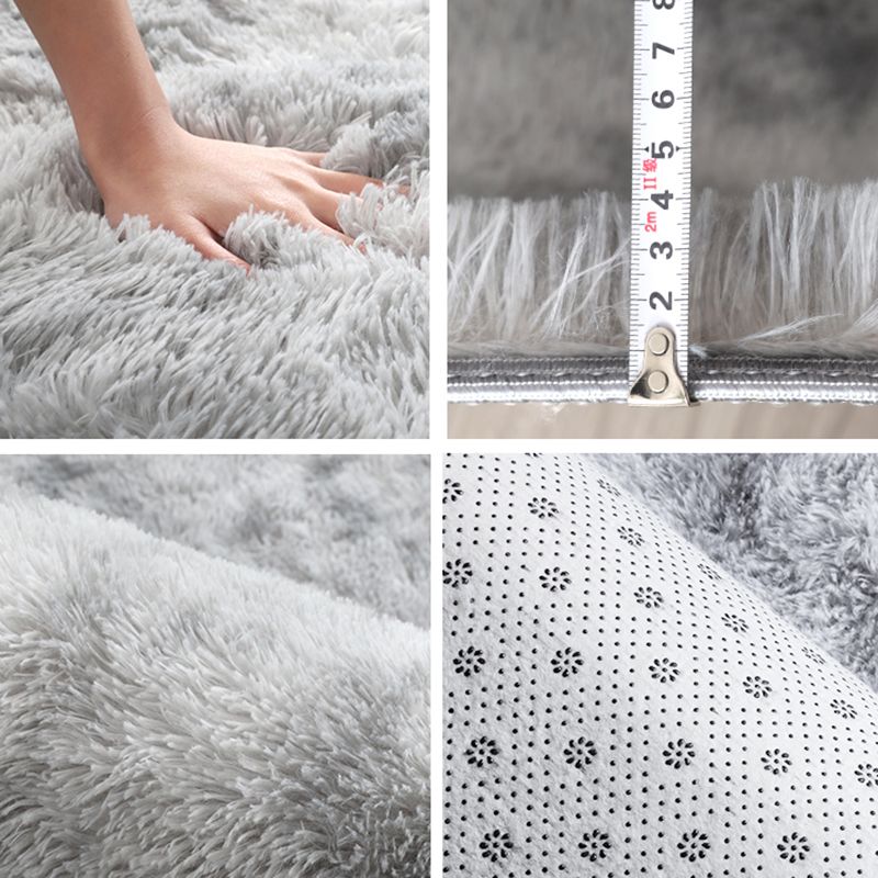 Chic Grey Area Carpet Solid Color Plush Area Rug Stain Resistant Rug for Drawing Room