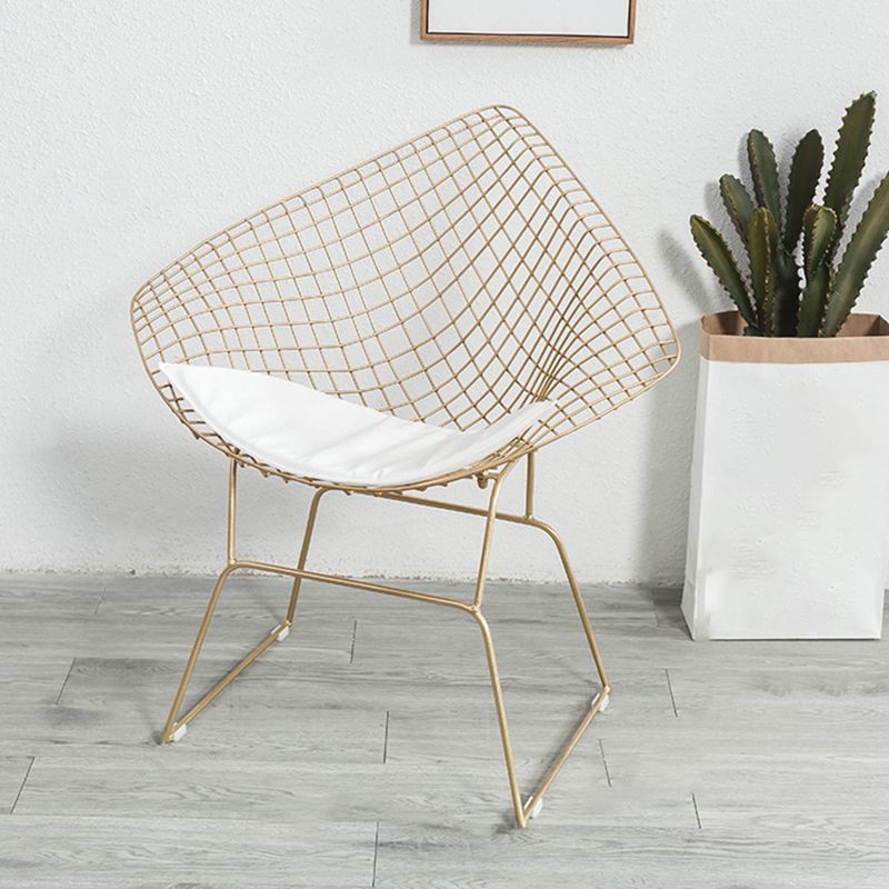 Noordse stijl eetkamerstoel zonder armloze stoelen voor keuken met metalen benen