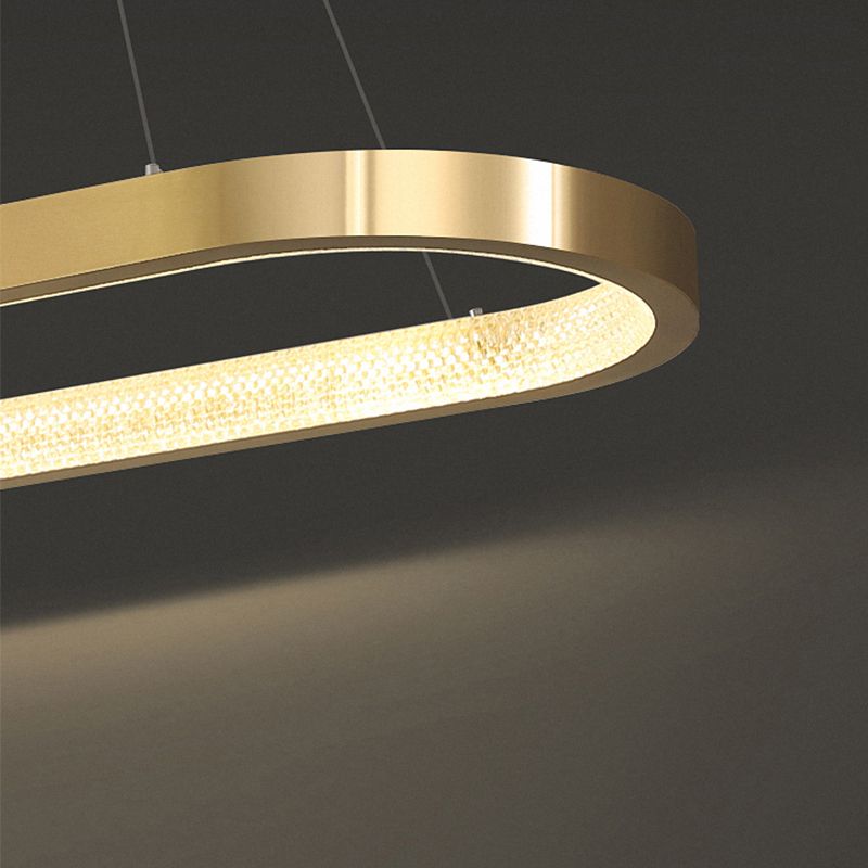 Modern Style Oval Island Lighting Fixture Metal 1- Light Island Pendant Light