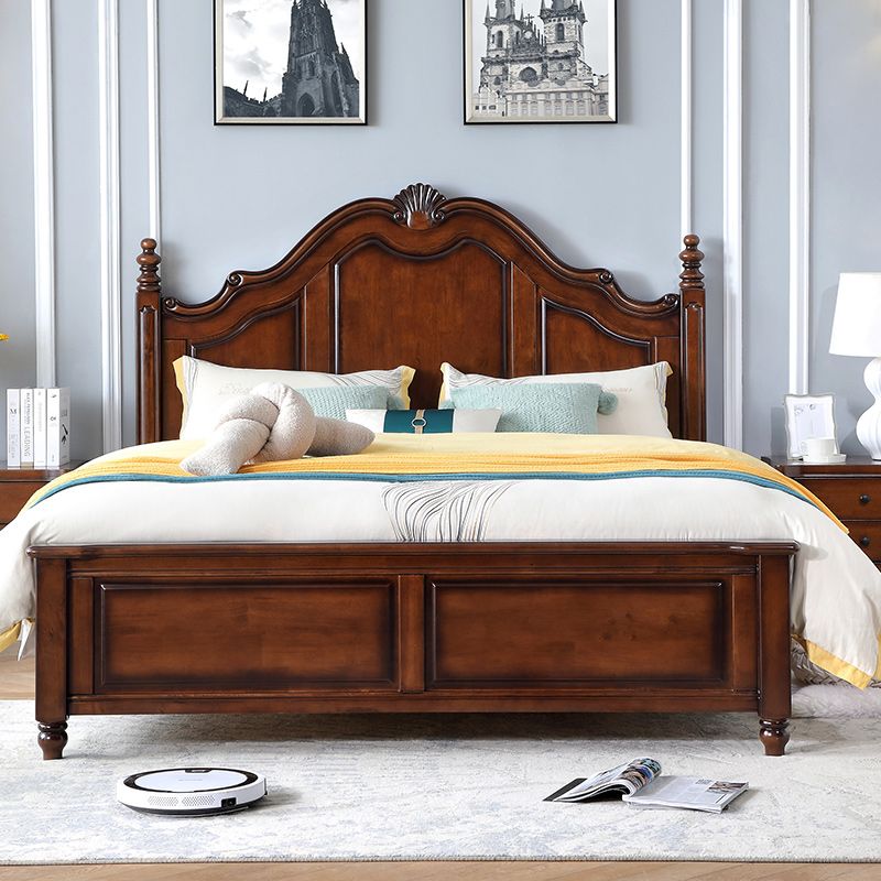 Queen Size Traditional Wood Bed 71.7" W Bed Frame with Mattress