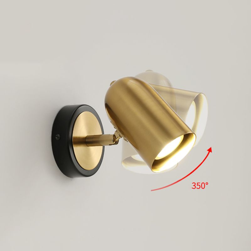 Modern Simple Metal Wall Light Cylinder Shape Rotatable Wall Lamp for Living Room