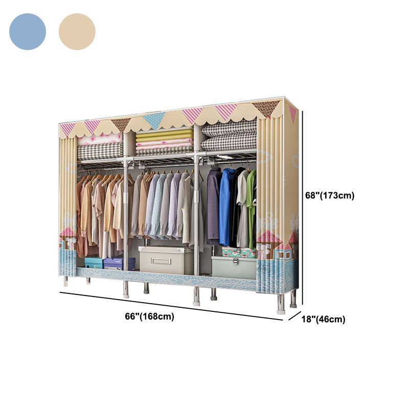 Stainless steel Frame Wardrobe Armoire Modern Home Wardrobe Cabinet