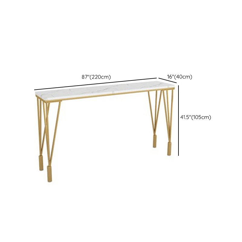 Glam 1/2/4/7 Pieces Bar Table Set Rectangle Stone Counter Table with Stools for Balcony