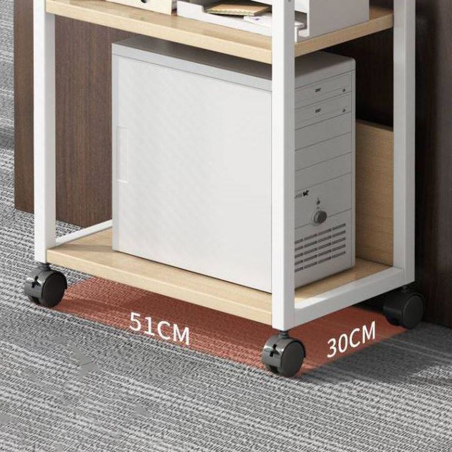 Contemporary Style Bookshelf Casters Bookcase for Study Room and Office
