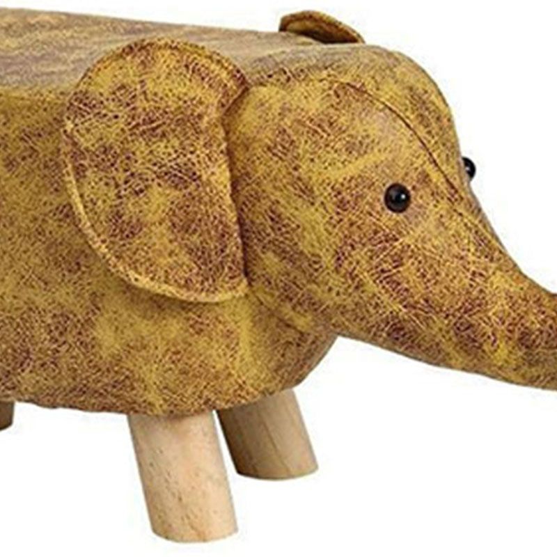 Contemporary Specialty Pouf Faux Leather Upholstered Ottoman