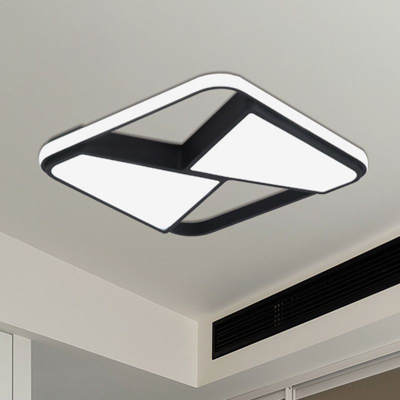 Plafonnier LED carré de Style nordique, luminaire suspendu en acrylique noir/blanc, éclairage chaud/blanc