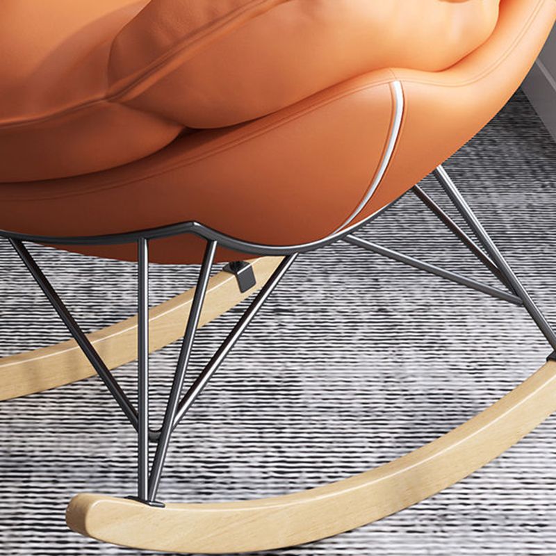 Modern Rocking Chair Metal Frame Doll Cotton Filling Cushion Wingback Rocker Chair