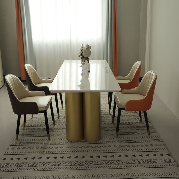 Metal Traditional Luxury Rectangle Indoor Table Sintered Stone Table for Home