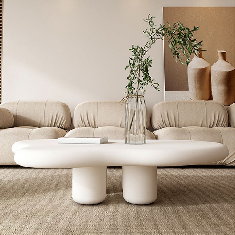 Scandinavian Coffee Table 4 Legs  & Free form Wooden in White