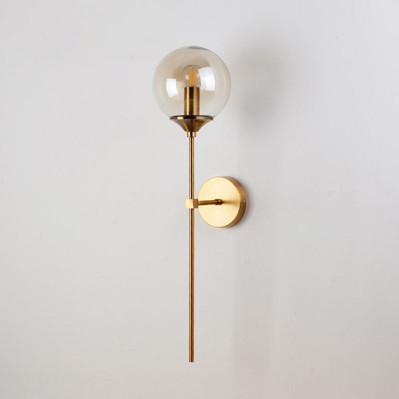 Modern Glass Wall Sconce Minimalist Metal Wall Light Fixture
