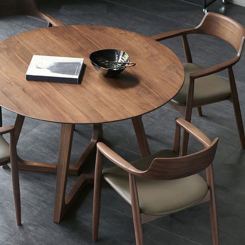 Round Dining Table Modern Style Pine Solid Wood Dining Site Table