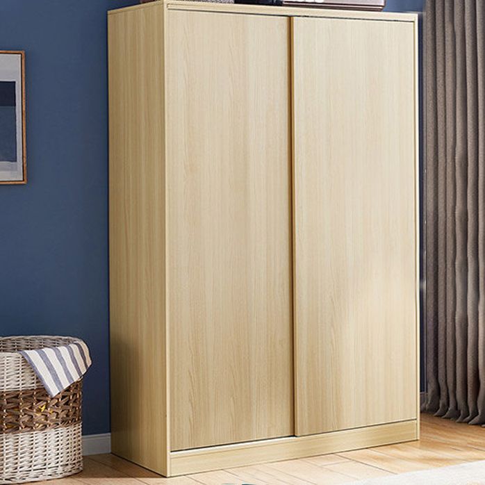 Manufactured Wood Kids Closet Contemporary Armoire Cabinet with Garment Rod