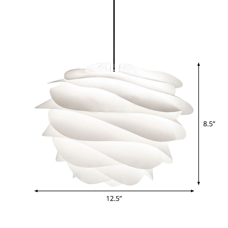 Petali a strati modernisti calare a sospensione a sospensione acrilica a 1 luci di sospensione del soffitto in bianco