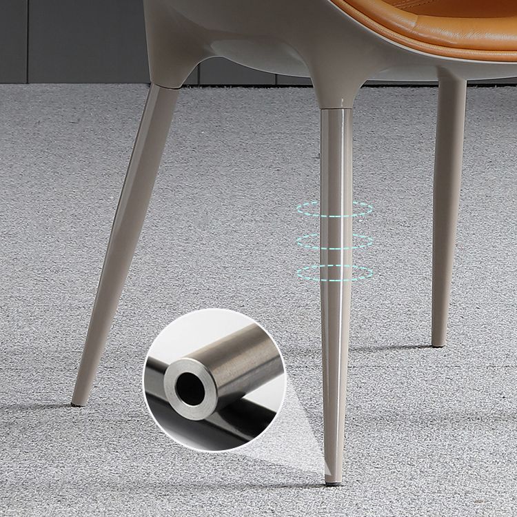 Sillas auxiliares de comedor estilo moderno Silla auxiliar con brazo de cocina y patas de metal (juego de 2)