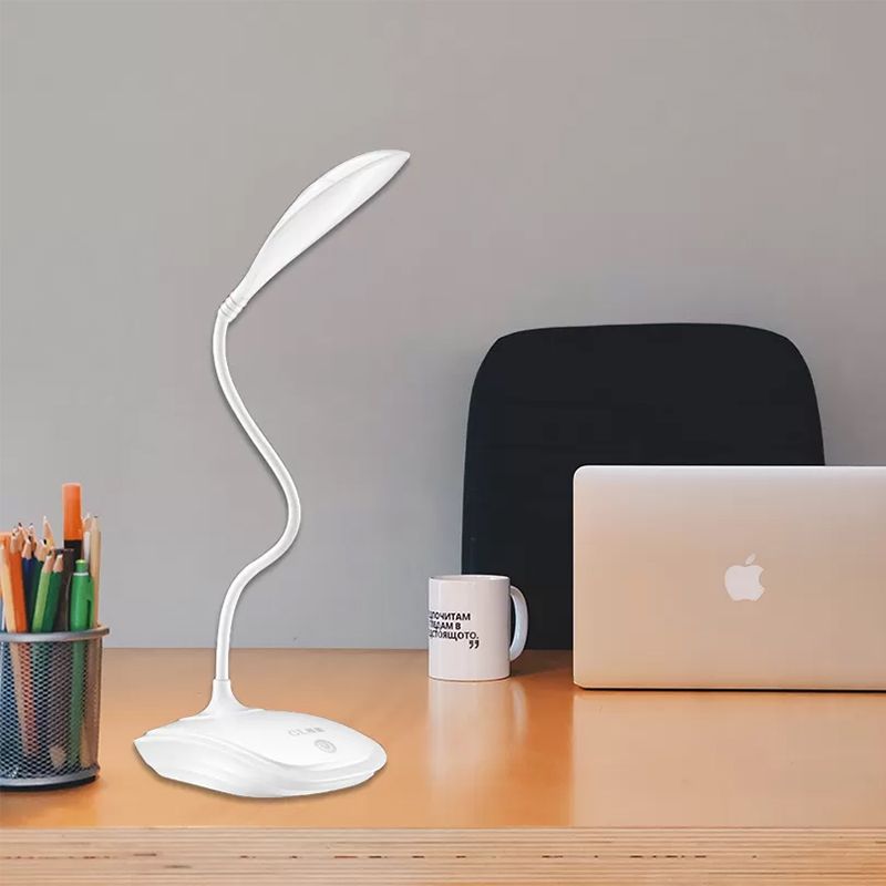 Silicone Arm Simple Design LED Desk Lamp Touch-Sensitive 3-Level Dimmer Reading Light for Study Bedside