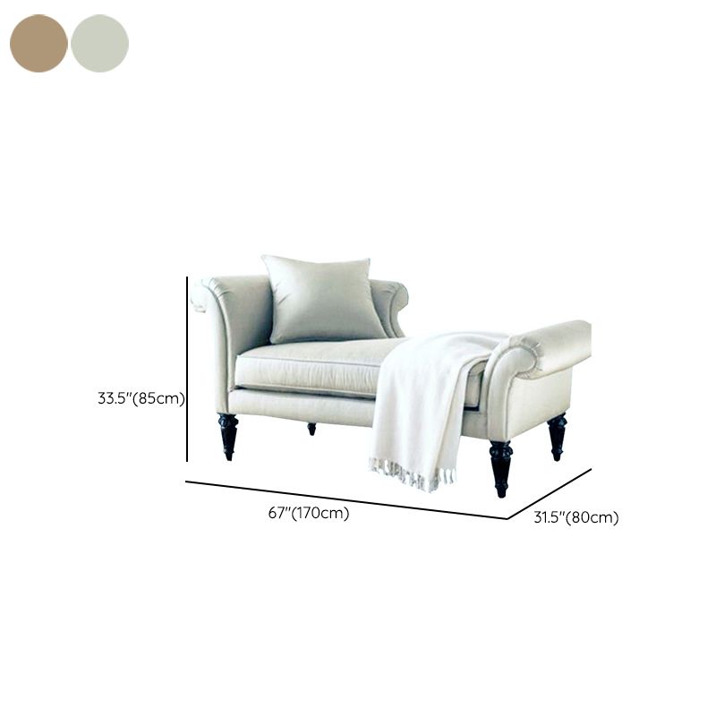 Faux Leather/Fabric Accent Chair Traditional  Flared Arms Chaise