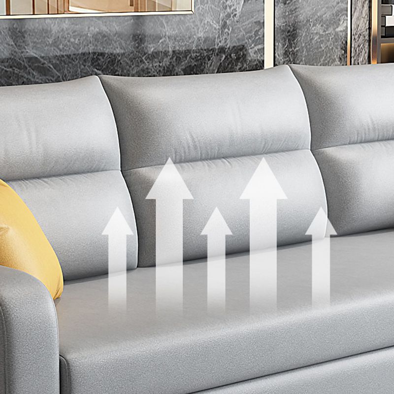 Contemporary Square Arms Sleeper Sofa Bonded Leather Futon Sleeper Sofa