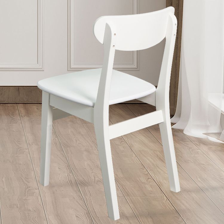 Silla auxiliar escandinava de madera de caucho con respaldo abierto, silla de comedor tapizada natural (juego de 2)
