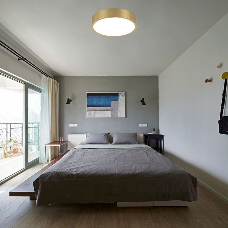 Gouden Ronde Minimalisme LED Plafond Licht Messing Moderne Stijl Woonkamer Verlichting Fixture