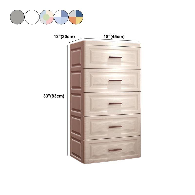 Contemporary Style Non-Hanging Armoire Plastic Cabinet with Drawers