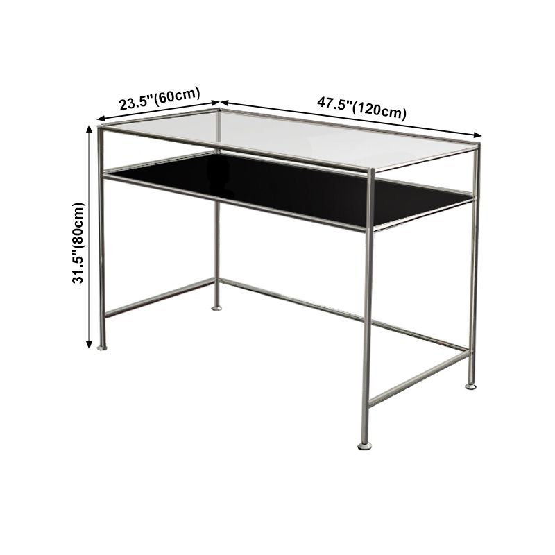 Contemporary Style Rectangular Writing Desk Glass Desk for Office