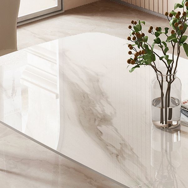 Glam Sintered Stone Küche Esstisch Weißer Küche Esstisch mit Sockelbasis