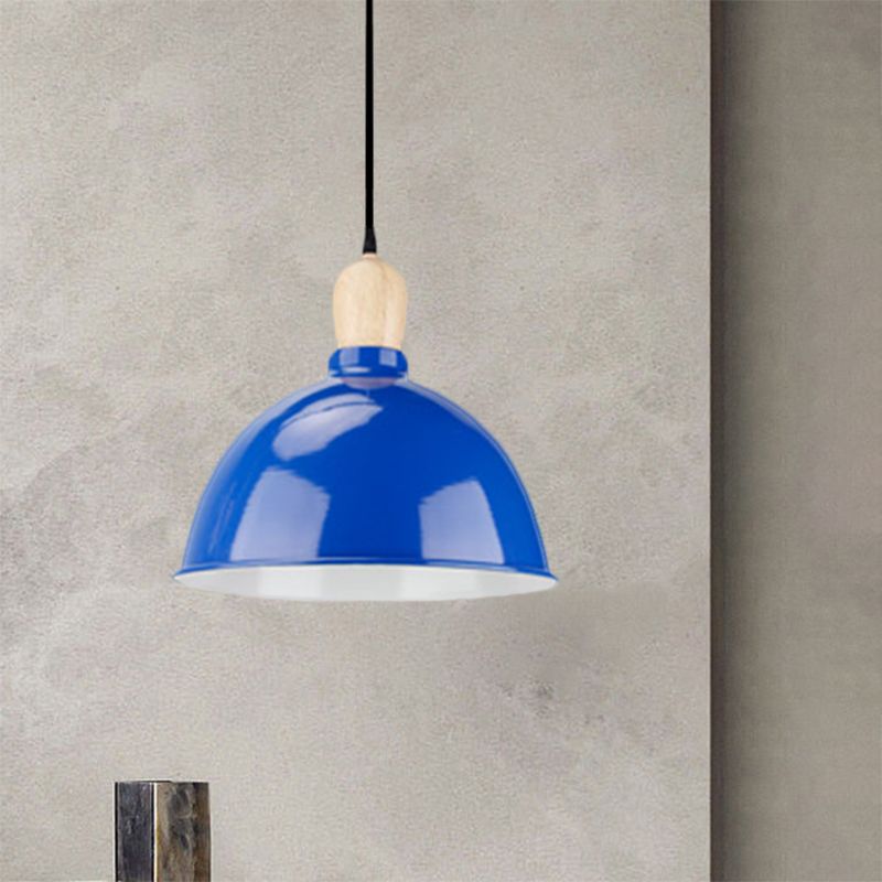 Kuppel Schatten Metallic Hanging Light Retro Style 1 Kopf Esstisch Deckenanhänger -Anhänger in Schwarz/Weiß