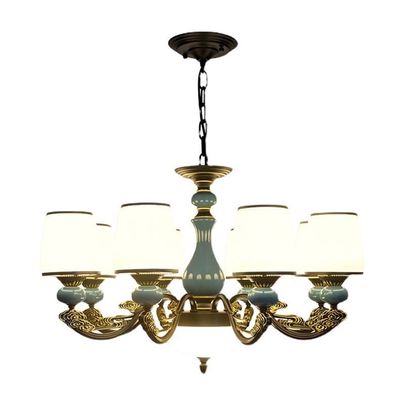 Cylinder Shape Pendant Lights Modern Style Glass Chandelier Light Fixtures