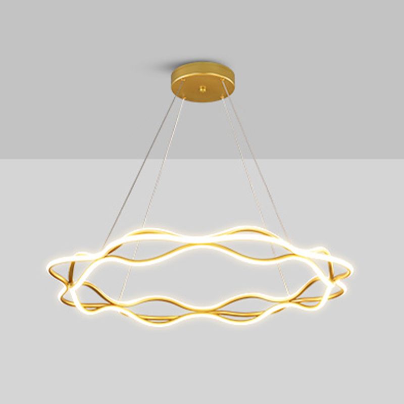 Lámpara de lámpara de lámpara LED moderna Lámpara de lámpara lineal de sala de estar en oro
