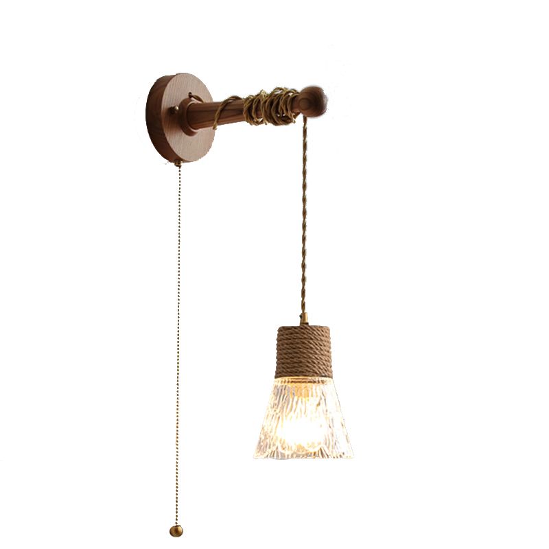 Modern Glass Shade Wall Mounted Sconce 1-Light Wall Lights for Bedroom