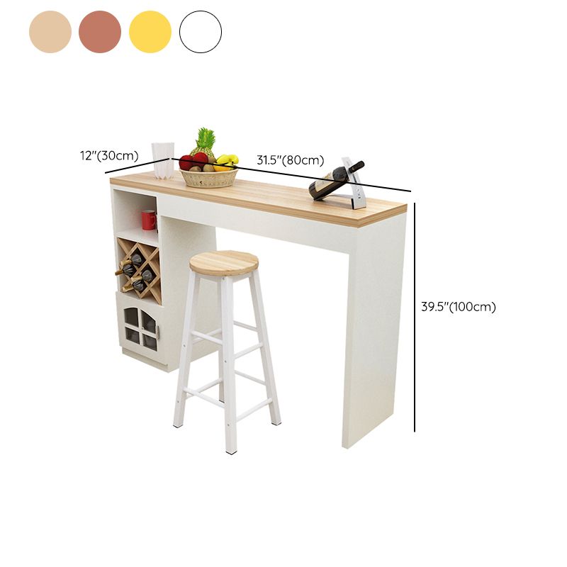 Contemporary Double Pedestal Rectangle Bar Table for Kitchen Dining Room