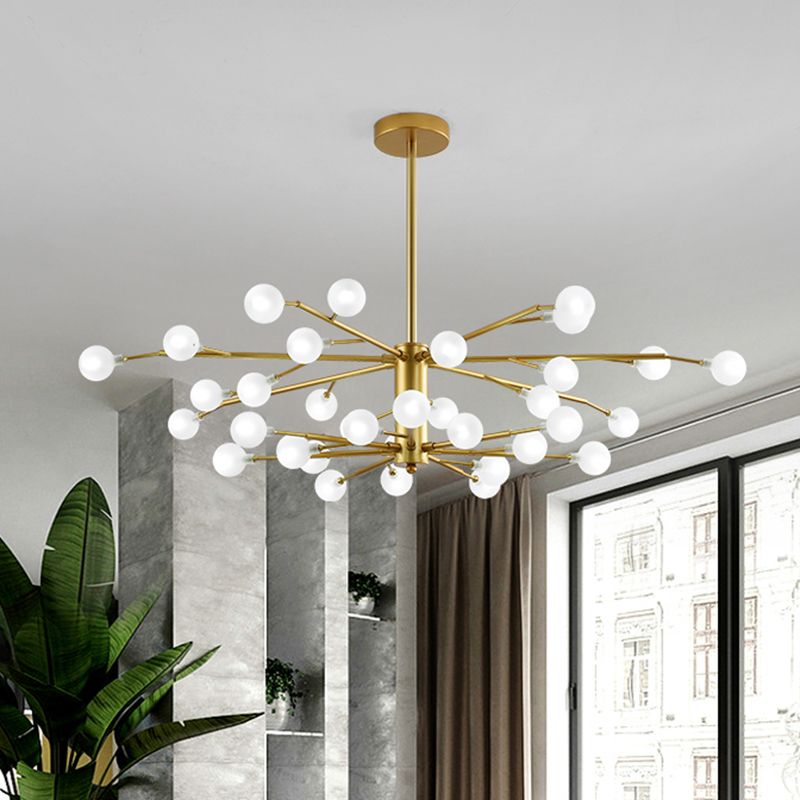 Branch Shaped Living Room LED Suspension Light Metallic Nordic Style Chandelier Light