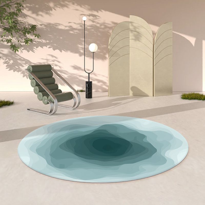 Abstract Round Rug Gradual Change Design Rug Anti-Slip Backing Carpet for Bedroom