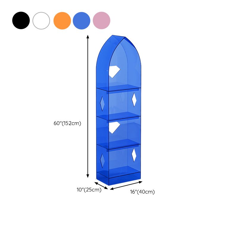 Acrylic Closed Back Bookcase Standard Glam Bookshelf with Shelves