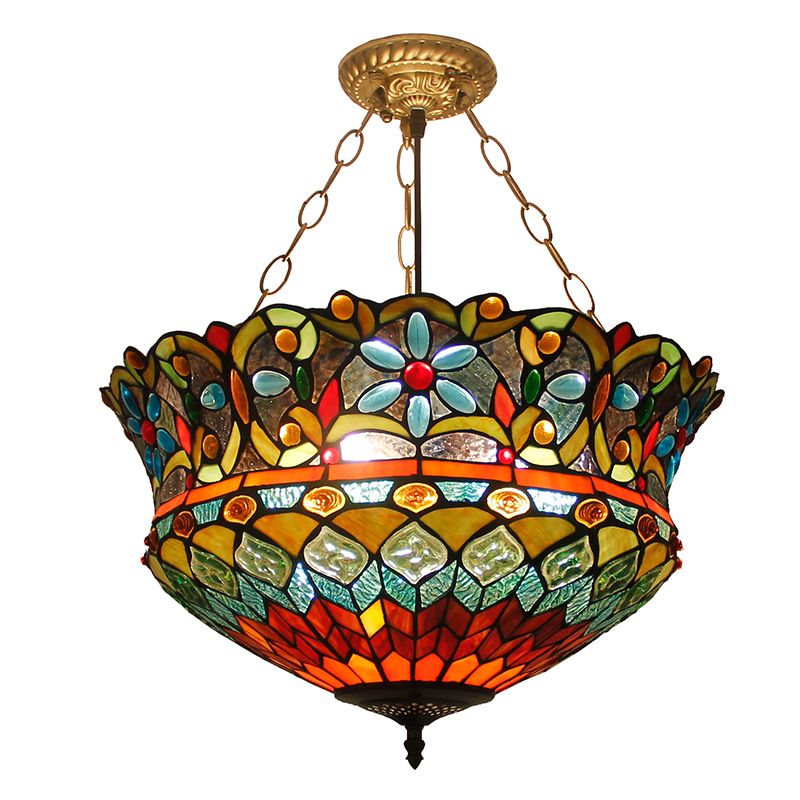 Éclairage de lustre bol inversé
