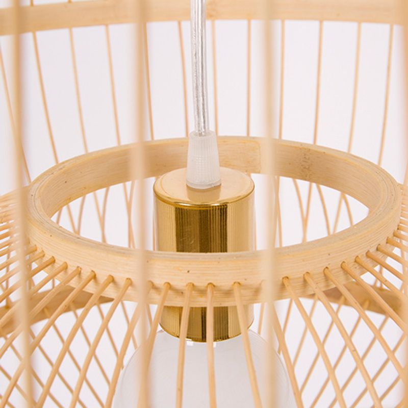Bambus chinesische Hängende Deckenleuchte 1-Licht-Anhängerlicht für Teeberzimmer