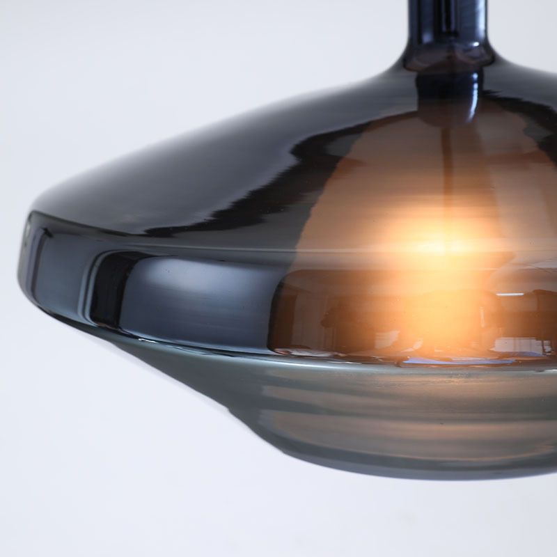 1 Glühbirnen -Esszimmer -Pendel leichte moderne Tropfenlampe mit Geometrieglasschatten