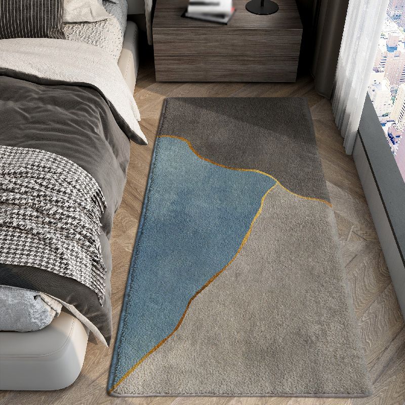 Stylish Grey Area Rug Modern Geometric Print Carpet Anti-Slip Rug for Home Decor