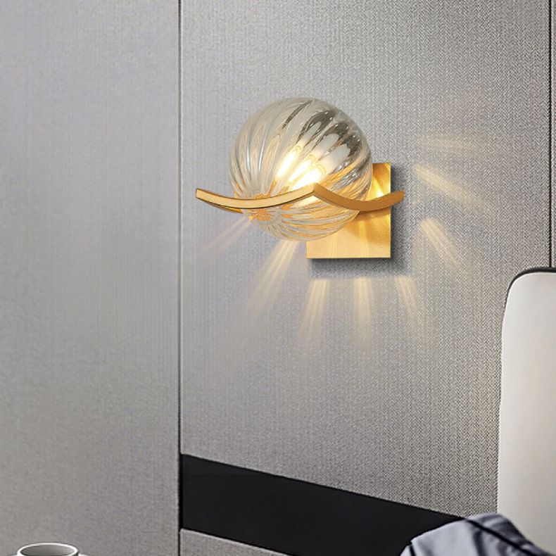 7 Inches Height Single Bulb Mini Sconce Light Nordic Style Simplicity Glass Ball Wall Light