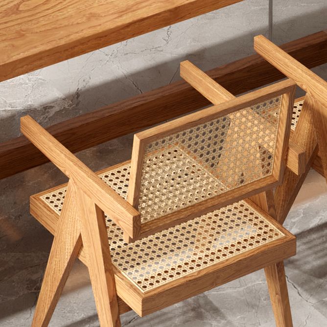 Modern Solid Wood Dining Set 1/2/5/7 Pieces Dining Table with Wood Chairs