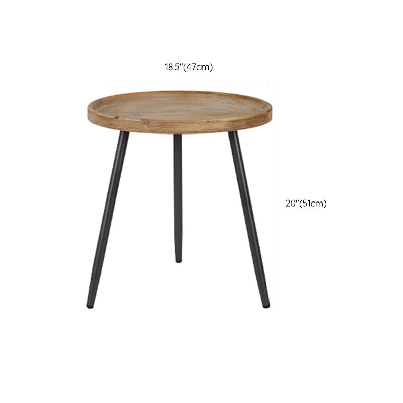20-inch Tall Solid Wood Side Table Rustic Tray Top 3 Legs End Table