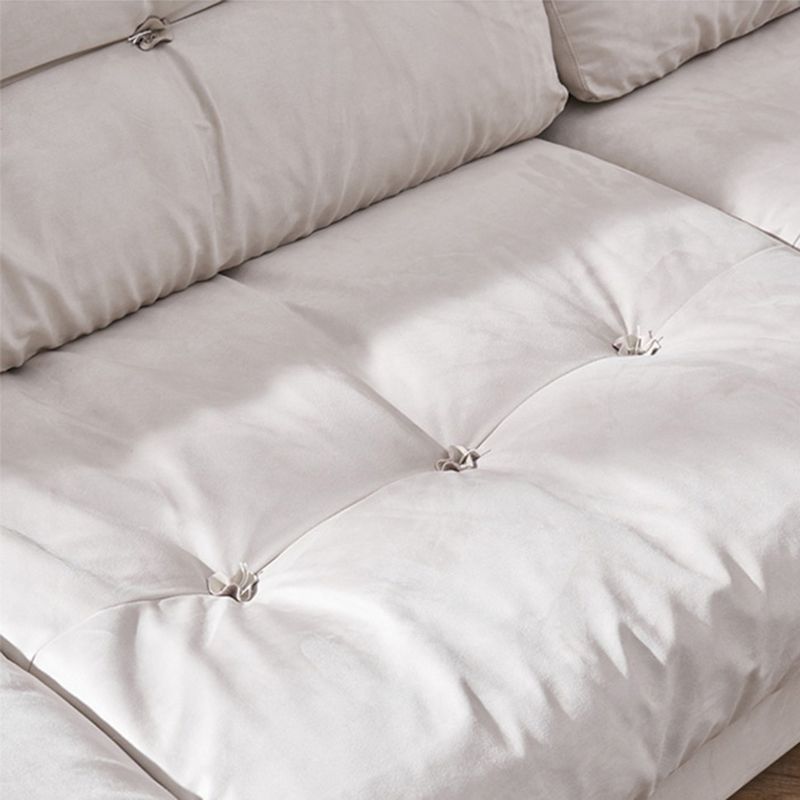 Modern White Cushions Armless Living Room Faux Leather Seating