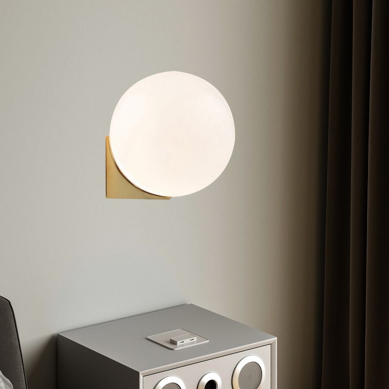 1-Light Bathroom Wall Light Fixture Modern Glass Wall Light Fixtures