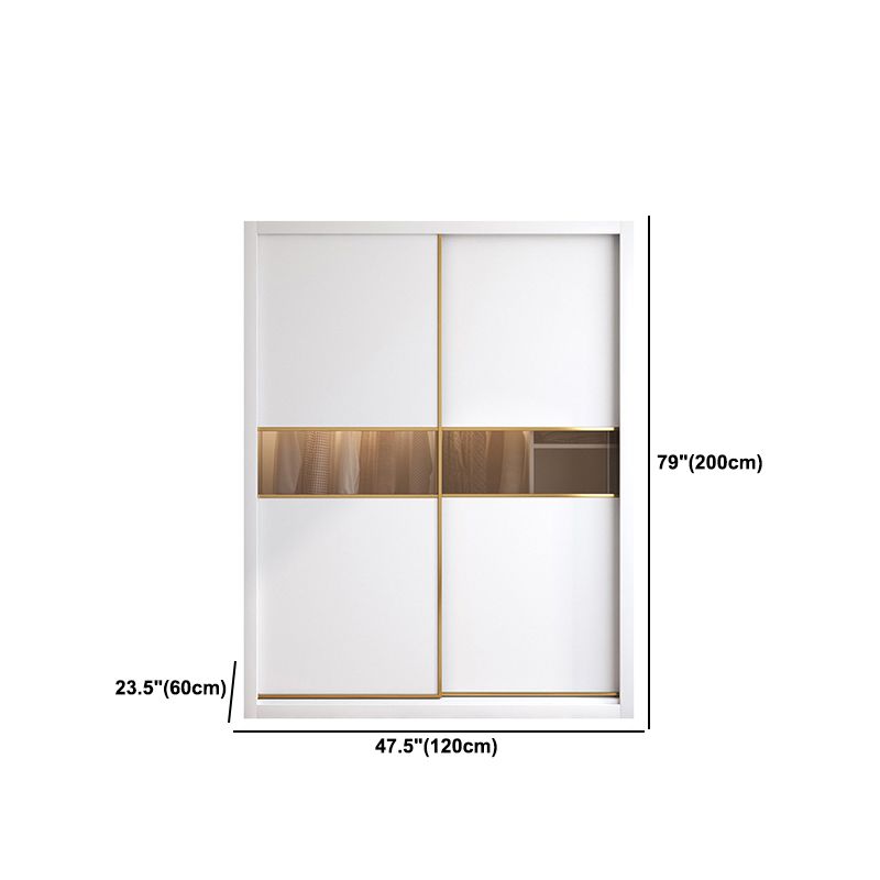 Contemporary Style Wooden Wardrobe Soft Close Door Wardrobe Closet with Drawer