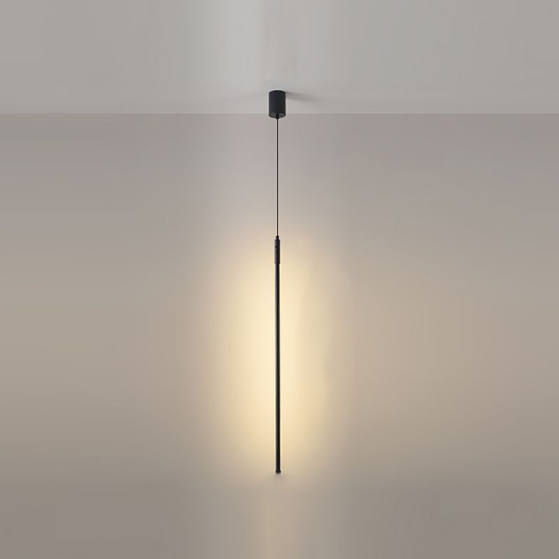 Modern Style Linear Hanging Light Metal 1-Light Pendant Lamp for Restaurant