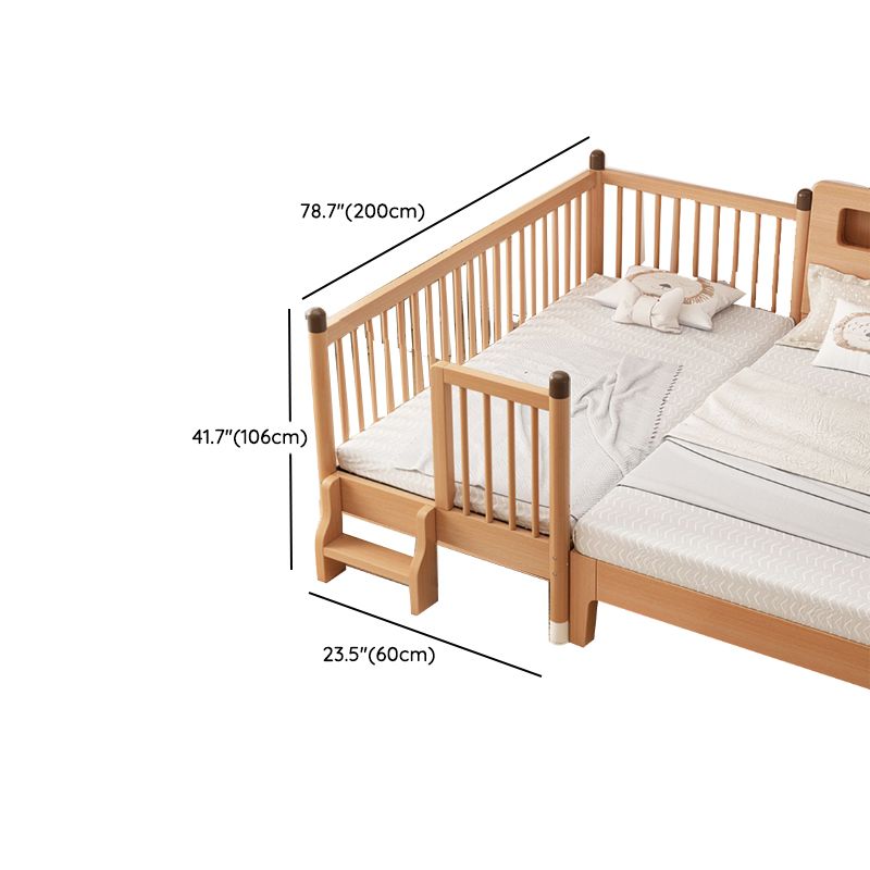 Traditional Wooden Nursery Bed Rectangle Pure Color Baby Crib