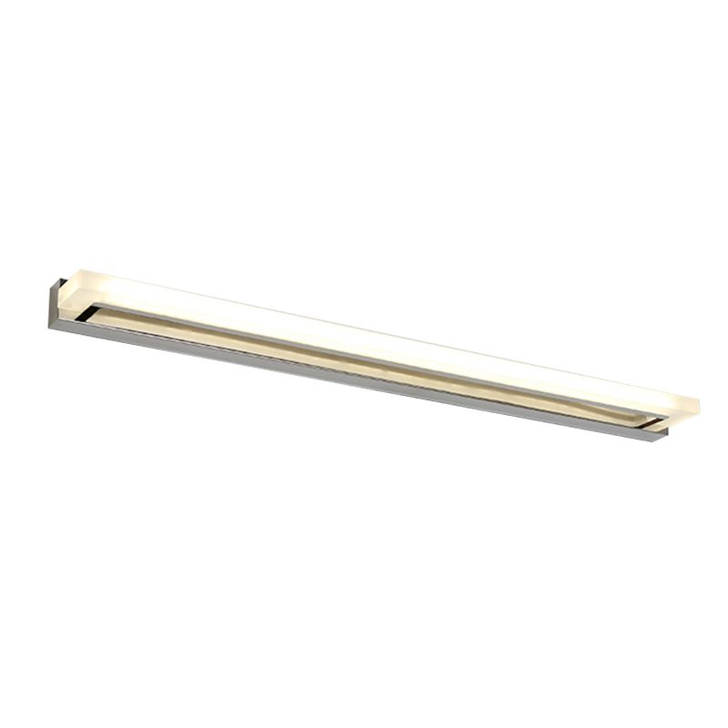 Rectangle LED Vanity Light Postmodern Acrylic Bathroom Sconce Light Fixture in Chrome