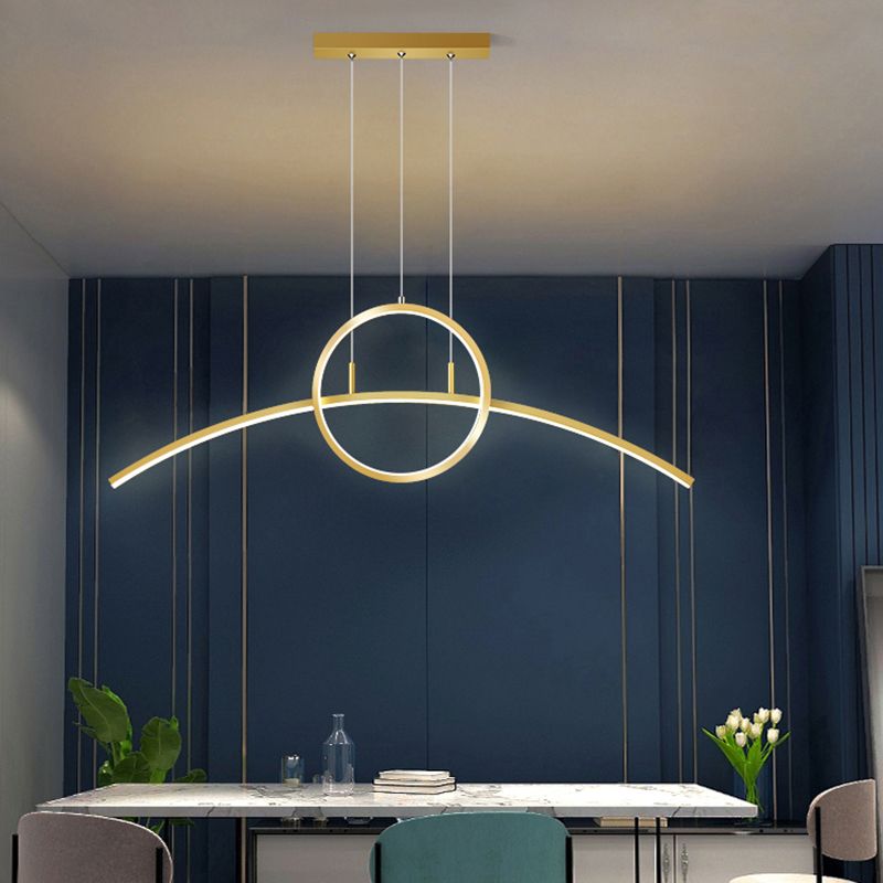 Linear Shape Island Lights Contemporary Metal 2 Light Pendant Light Fixtures