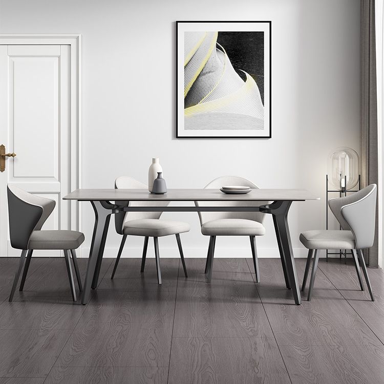 Forma rectangular mesa de estilo industrial mesa de piedra sinterizada para uso doméstico