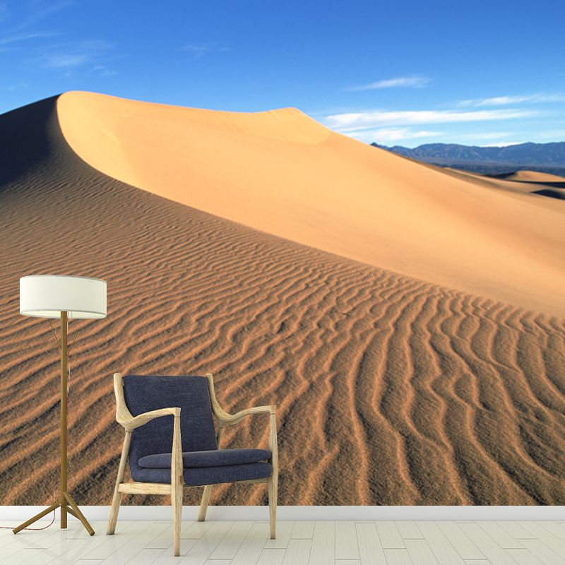 Modern Desert Wall Mural Decal Yellow Split View of the Dune Wall Covering for Accent Wall